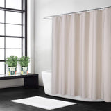 Garvee Rideau de douche , aspect lin, 220 × 200 cm, ivoire, avec crochets - Ivoire