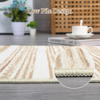 Revêtement de sol Garvee pour salon, doux, lavable en machine, antidérapant, couleur crème et marron, 140 x 200 mm, pour chambre et bureau.