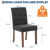 Garvee Ensemble de 2 chaises de salle à manger rembourrées, Design Parsons moderne, lin doux, pieds en bois robustes, confort ergonomique, légères