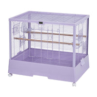 Cage à oiseaux Garvee 71 cm avec thermo-hygromètre, mobile et stable, robuste, 2 portes, 4 roues, pour perruches ondulées, 71 x 46 x 58 cm, noire