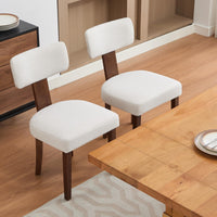 Chaises de salle à manger Garvee, lot de 2, revêtement en tissu, dossier ergonomique incurvé, structure en bois, résistant aux rayures, beige, mobilier de cuisine et de salle à manger