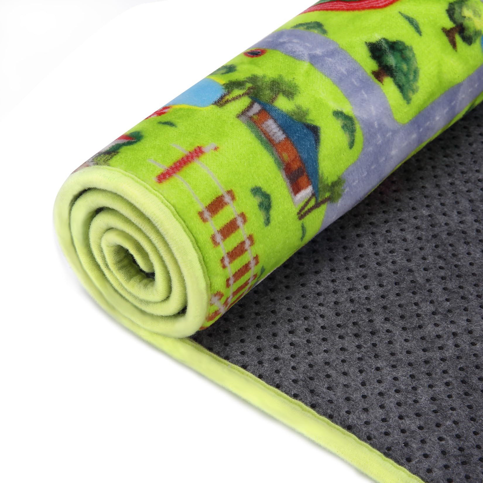 Tapis enfant Garvee, motif rue, mousse à mémoire de forme douce et antidérapante, gris, 100 x 160 cm, salle de jeux
