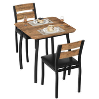 Ensemble de salle à manger Garvee 3 pièces pour 2 personnes avec structure en métal et plateau en MDF, compact, couleurs rétro, idéal pour les petites cuisines et les appartements.