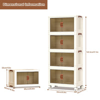 Garvee Boîtes de rangement empilables en plastique lot de 4, 72 QT, avec portes et roulettes, pour chambre et garage, transparentes, robustes et