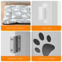 Garvee Bac à litière pour chat avec porte et aération, servant de table d'appoint pour le salon, 47,5 cm (L) x 50,8 cm (l) x 60,5 cm (H), gris