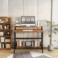 Bureau d'ordinateur Garvee avec étagères pour bureau à domicile et petits espaces 80x50x87cm Noir