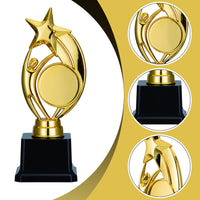 Trophée Garvee Étoile d'Or avec autocollants à personnaliser pour compétitions et fêtes, 21,6 cm, or