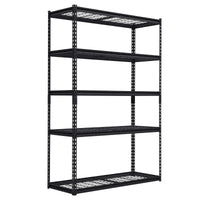 Système d'étagères de garage robustes Garvee, étagères métalliques réglables pour atelier, sous-sol et garage, 122 x 46 x 183 cm, noir