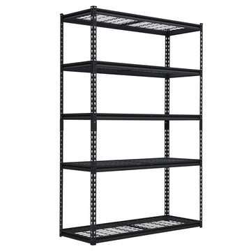 Système d'étagères de garage robustes Garvee, étagères métalliques réglables pour atelier, sous-sol et garage, 122 x 46 x 183 cm, noir