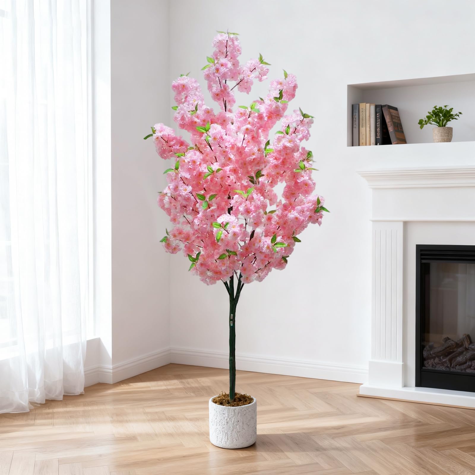 Arbre artificiel d'intérieur Garvee de 1,80 m, réaliste et sans entretien, matériau de haute qualité, décoration polyvalente pour la maison et le bureau, vert