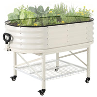 Jardinière surélevée Garvee, en métal avec filet de protection contre les oiseaux, robuste, en acier galvanisé, idéale pour les légumes, les fleurs et les herbes aromatiques. Convient pour balcon et terrasse. Résistante aux intempéries.