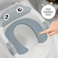 Siège d'apprentissage de la propreté Garvee avec marchepied et poignées pour garçons et filles, gris, pour la salle de bain, hauteur réglable, antidérapant, en polypropylène durable