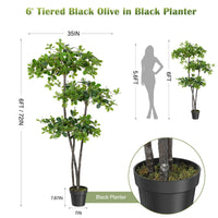 Garvee Olivier artificiel 183 cm avec 100 LED décoratives, minuterie intégrée et pot stable, décoration intérieure, vert