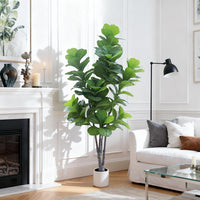 Arbres artificiels Garvee de 2,13 m (7 pi) pour intérieur, réalistes, faciles d'entretien, durables et polyvalents, verts.