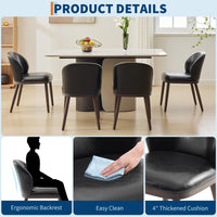 Garvee ensemble de 2 chaises de salle à manger, dossier ergonomique moderne, pieds en bois, capacité de charge de 120 kg, profil mince, pour cuisine et restaurant, gris