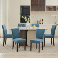 Chaises de salle à manger Garvee Parsons, lot de 2, ergonomiques, revêtement en lin, pieds en bois, salon, cuisine, style moderne