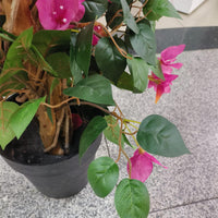 Bougainvillier artificiel Garvee 165 cm, réaliste, pot en plastique facile d'entretien, vert, pour bureau et salon