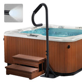 Rambarde de spa Garvee avec éclairage LED, rotative à 360°, réglable en hauteur de 35 à 57 pouces, en acier au carbone, revêtement antidérapant, porte-serviettes, pour une utilisation intérieure et extérieure.