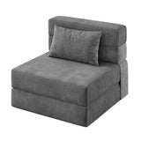Garvee canapé-lit 4-en-1 convertible, velours doux, mécanisme pliant rapide, gris foncé, pour salon et chambre, compact, confortable - Gris