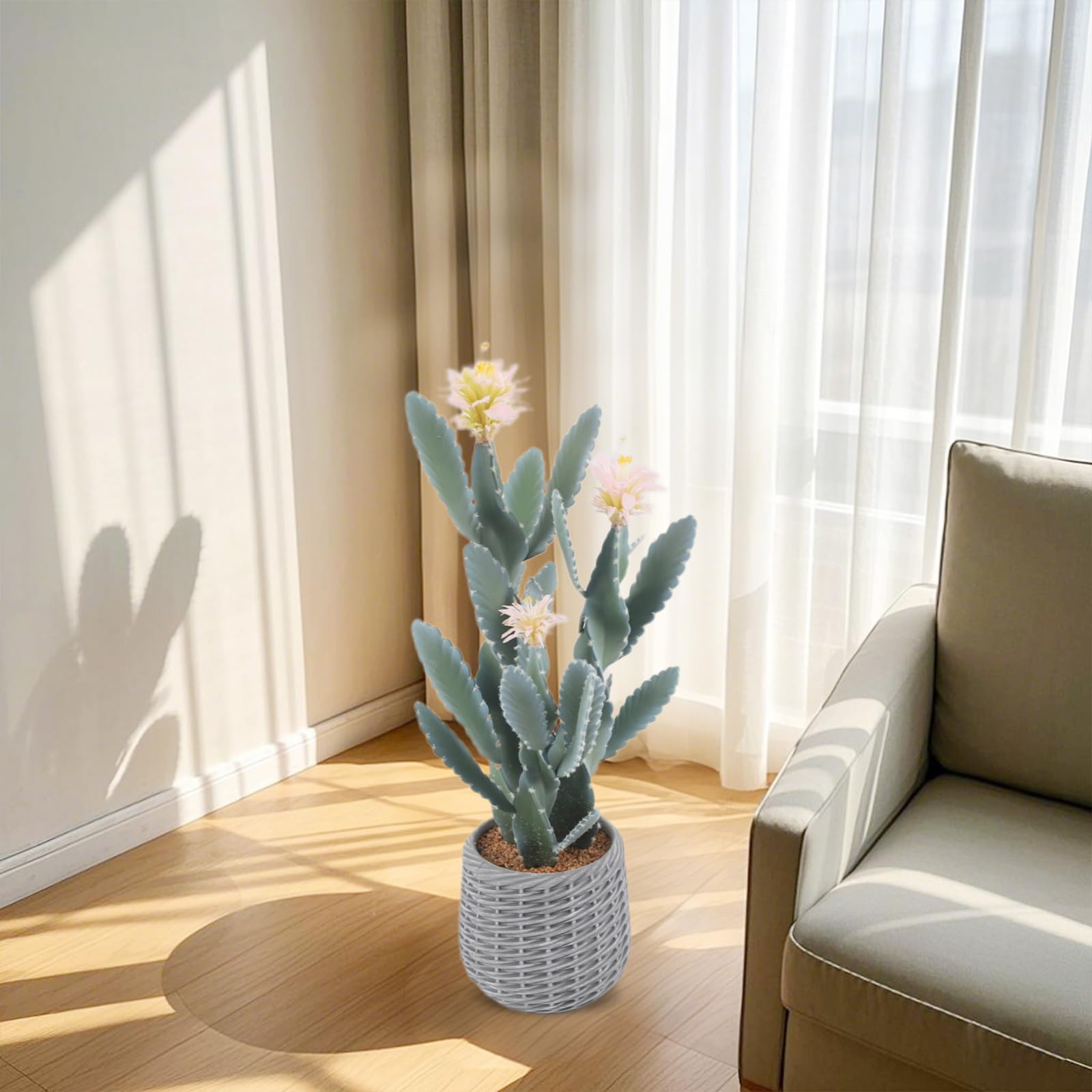 Garvee Cactus artificiel 91cm, grande plante décorative en plastique vert, aspect naturel pour salon, bureau et entrée