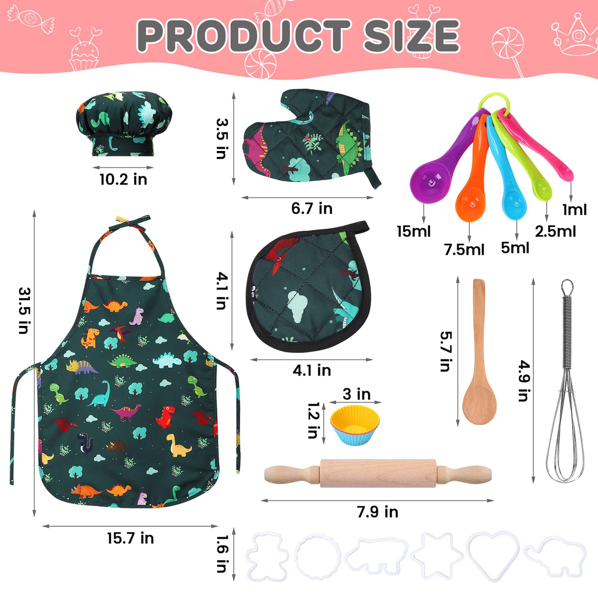 Accessoires de cuisine et pâtisserie inclus dans le coffret
