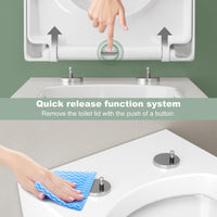 Garvee Abattant WC familial type D avec fermeture douce, Duroplast antibactérien, siège enfant intégré et déclipsage rapide pour salle de bain