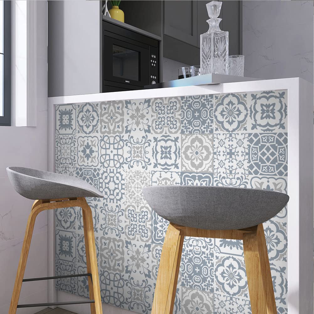 Garvee Lot de 24 stickers vinyle vintage imperméables en PVC, autocollants décoratifs pour salle de bain, cuisine et maison, modèle ET244-1
