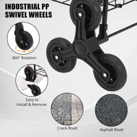 Chariot de courses pliable Garvee, capacité de 50 kg, avec roues pour monter les escaliers, idéal pour les courses et les voyages, capacité de 83 litres, structure en métal, pliable
