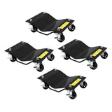 Garvee Set De 4 Roulettes Auto Lourdes 3629 Kg, 360° Pivotantes, Pneus Antidérapants, Acier Robuste, Frein, Idéal Garage Et Atelier - 