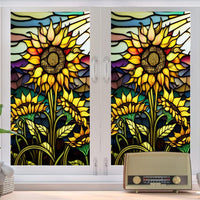 Film adhésif pour vitres Garvee, motif tournesol, adhérence statique, protection UV, 60 x 100 cm, pour la maison et le bureau