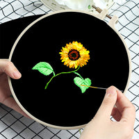Kit de broderie Garvee pour débutants : sac fourre-tout à motif floral, loisirs créatifs, coton, ensemble complet, idée cadeau.