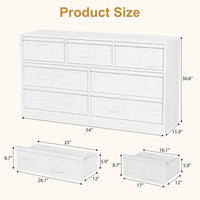 Garvee commode à 7 tiroirs avec grand espace de rangement, bois robuste pour la chambre et le salon, 137 × 40 × 78 cm, brun