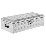 Garvee Coffre à outils de 99 cm (99,1 cm) pour plateau de camion, en tôle d'aluminium à damier, étanche, verrouillable, pour camions, remorques - Sliver