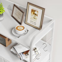 Garvee commode à 5 tiroirs, façade en tissu, structure en métal, plateau en bois, idéale pour la chambre et l'entrée, gris
