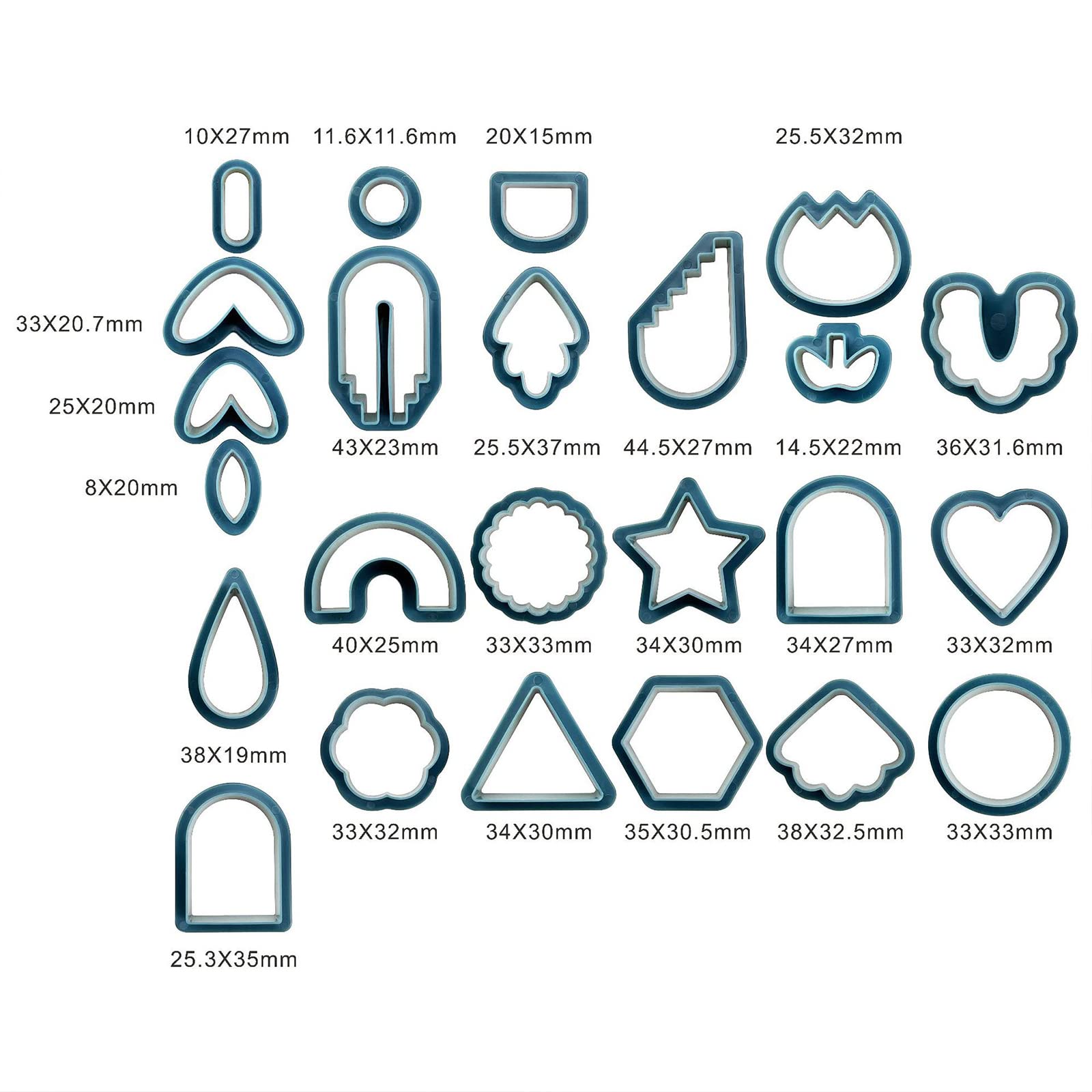 Fraises à polymère Garvee pour argile, 24 pièces, mini outils de sculpture, plastique, bleu, pour modelage d'argile, boucles d'oreilles DIY