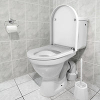 Abattant de toilettes Garvee avec fermeture amortie, blanc - Abattant antibactérien à démontage rapide pour toilettes en forme de D, capacité de charge jusqu'à 150 kg