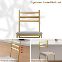 Ensemble de 2 tabourets de bar Garvee de 57 cm (22,4 po), chaises de salle à manger en métal, assise rembourrée en cuir PU de 40,6 cm (16 po), couleur or, pour restaurant et maison