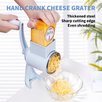 Râpe à tambour Garvee en acier inoxydable avec manivelle - Multifonctionnelle pour noix, fromage et épices, blanche, pour la cuisine