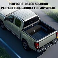 Garvee Coffre à Outils Aluminium 99 cm, Rangement Verrouillable Sous Siège, Étanche et Antirouille, Poignée Latérale, pour Pickup, SUV et Fourgon
