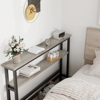 Garvee Console étroite 15 cm, table de canapé 2 niveaux avec étagère réglable, idéale salon, entrée, couloir et hall, gris