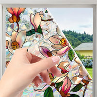 GARVEE Film adhésif opaque anti-UV pour vitres, motif floral, 43 x 200 cm