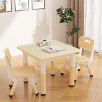 Ensemble table et 2 chaises pour enfants Garvee, plateau de table graffiti, hauteur réglable, multifonctionnel, en bois robuste pour lire, dessiner et jouer