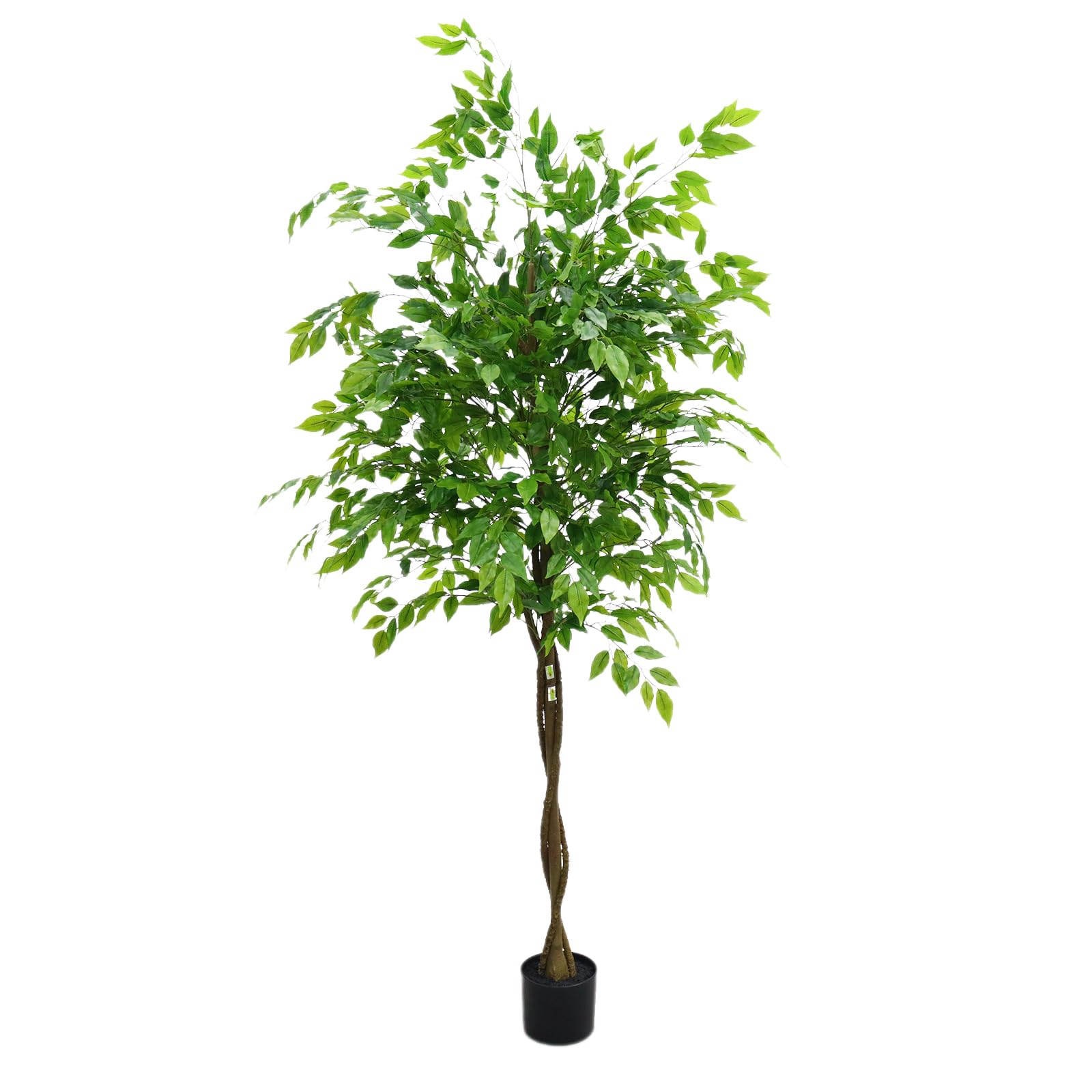 Arbre artificiel d'intérieur Garvee avec feuilles en caoutchouc, tronc naturel, pot stable pour la maison et le bureau, moderne et facile d'entretien.