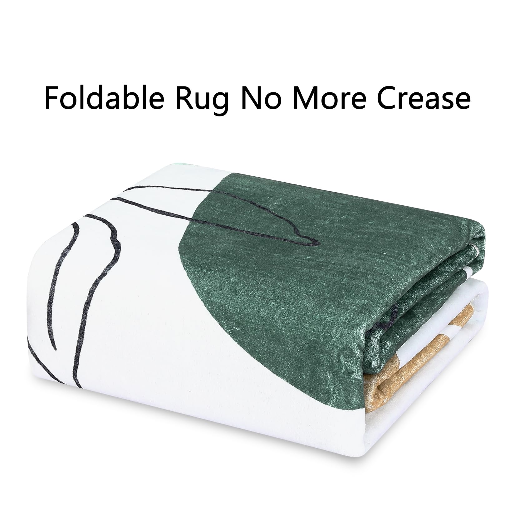 Tapis Garvee en polyester imitation cachemire, lavable, antidérapant, moderne, 120 x 170 cm, vert Morandi