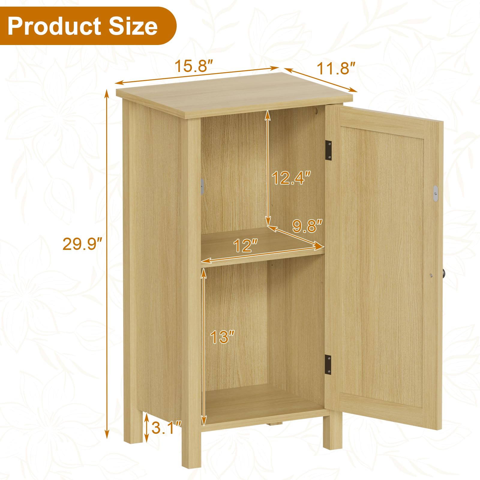 Table de chevet Garvee Farmhouse 40 cm, style bohème moderne, avec tiroir, en bois, pieds robustes, idéale pour la chambre et le salon, compacte