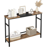 Garvee konsolentisch 100 × 23 × 80 cm avec cadre métallique, design vintage, plateau en bois, pieds réglables, table d'entrée salon, noir - Noir rétro