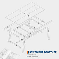 Table de salle à manger industrielle Garvee en bois pour 6 à 8 personnes, avec structure métallique robuste, pieds réglables, 180 cm (70,87 po), finition brun rustique.