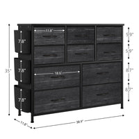 Garvee commode à 10 tiroirs, revêtement en tissu, glissières métalliques, plateau en bois imperméable, idéale pour la chambre et le salon