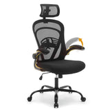 Garvee Chaise de bureau ergonomique avec accoudoirs relevables, pour le bureau et le gaming, réglable en hauteur, structure en métal, assise grand - Noir