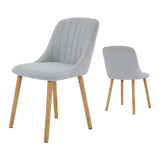 Garvee Chaises de Salle à Manger Set de 2, Tissu Moderne, Dossier Courbé, Pieds en Chêne, Sans Accoudoirs, Cuisine et Salon, Confort Ergonomique, Polyvalentes - 